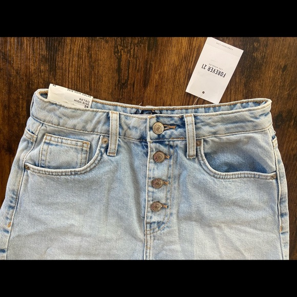 Forever 21 denim/jean shorts, retro high rise, size 24 - Picture 3 of 7